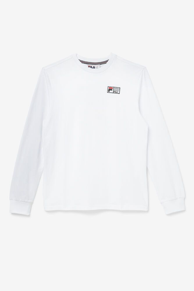 Fila T-Shirt Vesuvius Long Sleeve Mens White - India BXN-418620